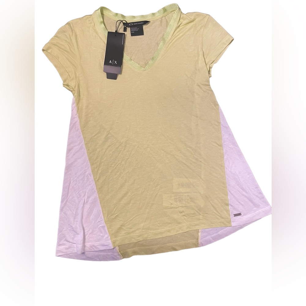 New Armani Exchange V-Neck Hi-Low Hem T-Shirt SP